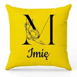 poduszka-twoje-imie-monogram-litera-m-zolty-na-prezent-wzory