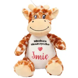 mis-zyrafa-przytulanka-na-prezent-urodziny-mlodsza-siostrzyczka-imie-wzory