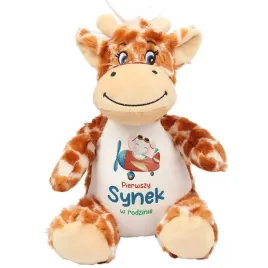 mis-maskotka-zyrafa-przytulanka-na-prezent-urodziny-pierwszy-synek-wzory