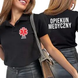 koszulka-damska-czarna-polo-opiekun-medyczny-wzo-m