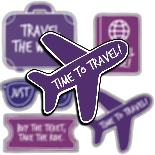 Naklejki Na Walizkę Sticker TIME TO TRAVEL 5 szt
