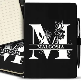 personalizowany-notes-a5-czarny-dlugopis-wzory