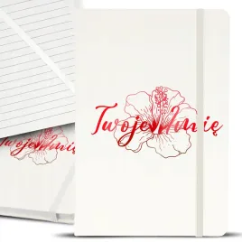 personalizowany-notes-notatnik-red-bialy-z-gumka-a5-twoje-imie-kwiat