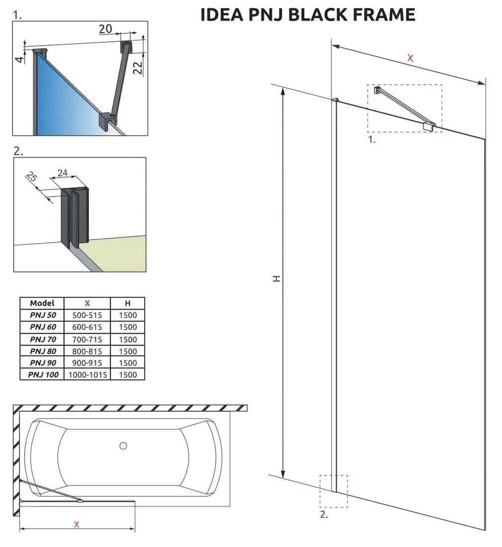 parawan-idea-black-pnj-frame-90x150-radaway