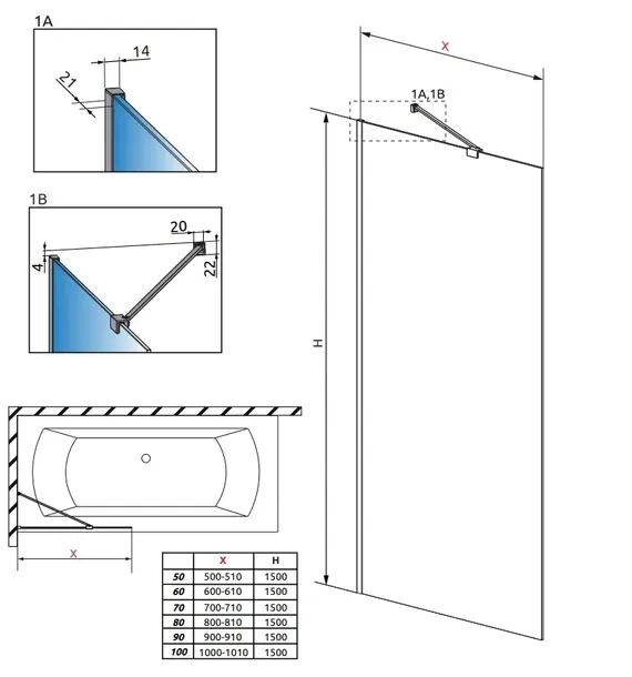 parawan-modo-new-black-pnj-frame-60x150-radaway-marka-radaway