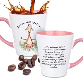 kubek-rozowy-latte-maly-jestem-oaza-spokoju-wzory