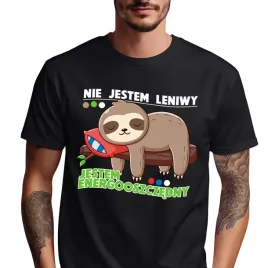 koszulka-t-shirt-czarna-prezent-leniwiec-jestem-energooszczedny-rozmiar-m