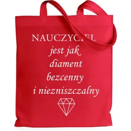 eko-torba-czerwona-shopper-nauczyciel-jest-jak-diament-dla-nauczyciela-wz