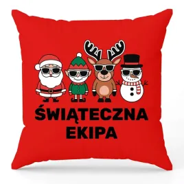 poduszka-czerwona-na-prezent-swiateczna-ekipa-rozne-swiateczne-wzory