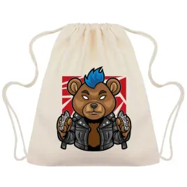 worko-plecak-bezowy-do-szkoly-na-trening-mis-teddy-punk-niebezpieczny-wzory