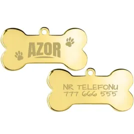 zlota-adresowka-kosc-dla-psa-telefon-grawer-wzory