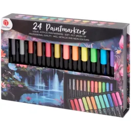 markery-akrylowe-paintmarker-soft-brush-neon-metallic-decotime-24-sztuki