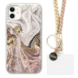 etui-do-iphone-11-sznurek-rose-gold-marble-madness-wzory