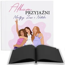 album-na-prezent-dla-bff-czarne-strony-imiona-wzor
