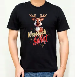 koszulka-t-shirt-swiateczna-wesolych-swiat-renifer-rudolf-jakosc-mikolaja
