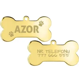 zlota-adresowka-kosc-dla-psa-telefon-grawer-wzory