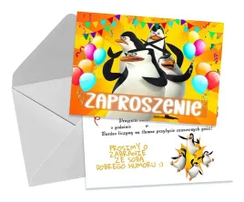 zaproszenia-dla-dzieci-urodzinowe-pingwiny-z-madagaskaru-koperta
