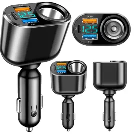 ladowarka-samochodowa-rozdzielacz-zapalniczki-mocne-usb-c-2xusb-wyswietlacz