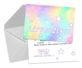 zaproszenia-dla-dzieci-urodzinowe-star-gwiazda-brokat-tecza-koperta