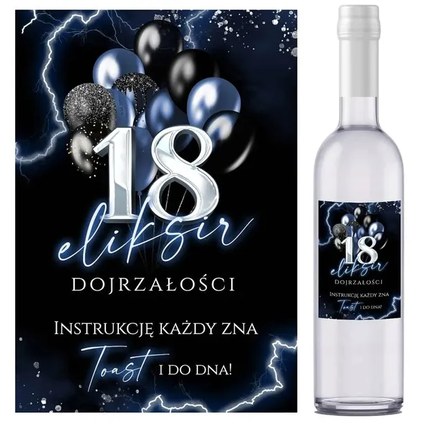Etykiety Naklejki na wódkę alkohol 18 8szt ET31