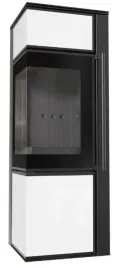 piec-stalowy-koza-tora-s-8-kw-fi-150-bialy-panel-szklany-czarne-wylozenie