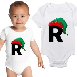 body-niemowlece-biale-krotki-rekaw-twoja-literka-swieta-czapka-elfa-rozm-56