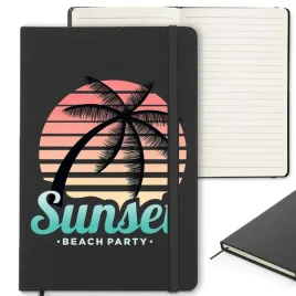 czarny-notes-120-stron-z-gumka-zakladka-beach-party-ciekawe-wzory