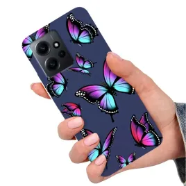 etui-do-xiaomi-redmi-note-12-4g-obudowa-matowe-granatowe-butterfly-motyle