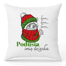 poduszka-biala-ozdobna-40x40cm-szop-w-czapce-swiatecznej-imie-wzory