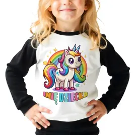 pizama-czarna-dlugi-rekaw-rozowy-jednorozec-imie-dziecka-wzory-128-cm