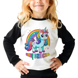 pizama-czarna-dlugi-rekaw-niebieski-jednorozec-imie-dziecka-wz-128-cm