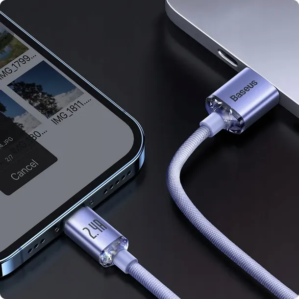 mocny-kabel-usb-do-lightning-iphone-ipad-przewod-oplot-2m-2-4a-baseus-stan-nowy-dlugosc-przewodu-2-m