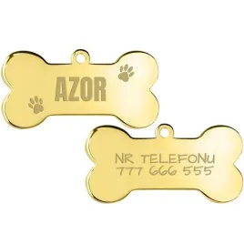 zlota-adresowka-kosc-dla-psa-telefon-grawer-wzory