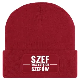czapka-jesienna-bawelniana-zimowa-czerwona-beanie-szef-wszytskich-szefow-wz