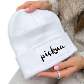czapka-jesienna-bawelniana-zimowa-biala-beanie-piekna-prezent-wz