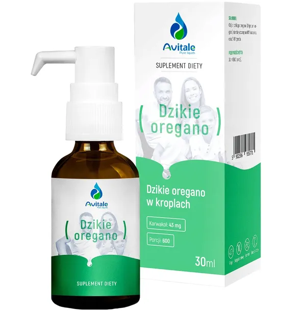 Olejek Dzikie Oregano 30ml 100% naturalny Avitale Trawienie Astma Krople