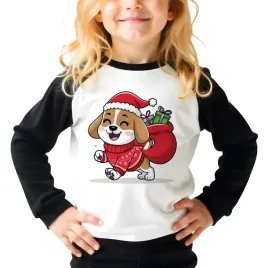 pizama-czarna-dlugi-rekaw-swiateczny-piesek-z-prezentami-swieta-wz-116-cm