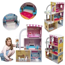 drewniany-domek-dla-lalek-willa-mebelki-w-zestawie