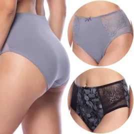 figi-damskie-midi-2-pary-majtki-koronka-wysoki-stan-lama-1575md-xxl