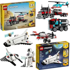 lego-ciezarowka-i-helikopter-31146-prom-kosmiczny-31134-auta-creator-3w1