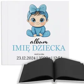 album-50-kartek-czarnych-prezent-na-urodziny-roczek-chrzest-personalizowany