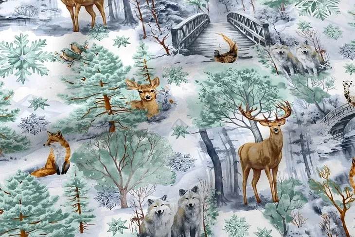 Tkanina na metry, Materiał do szycia, 100% BAWEŁNA, szer: 160 cm , Winter F