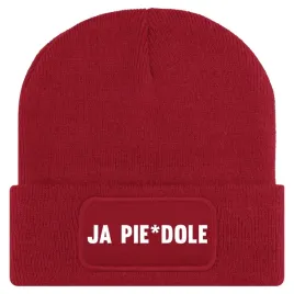 czapka-jesienna-bawelniana-zimowa-czerwona-beanie-ja-pie-dole-prezent-wzory