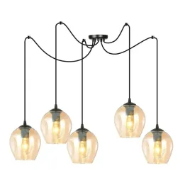 lampa-wiszaca-level-5-bl-miodowy-pajak-klosz-bursztyn-czarna