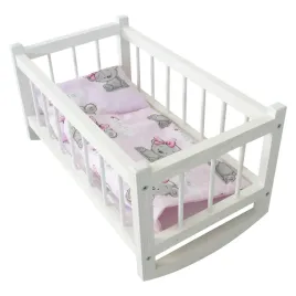 drewniana-kolyska-lozeczko-dla-lalek-biale-posciel-mis-na-prezent-zabawka