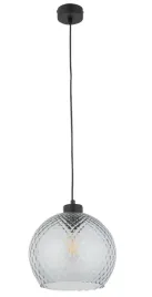 lampa-sufitowa-wiszaca-1xe27-170cm-czarna-ze-szklanym-grafitowym-kloszem