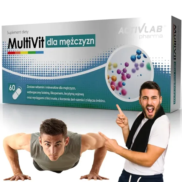 MULTIWITAMINY witaminy minerały DLA MĘŻCZYZN Activlab Multivit 60 kaps.