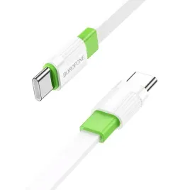 borofone-kabel-bx89-union-type-c-na-type-c-pd-60w-1-metr-bialo-zielony