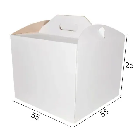 WYSOKI KARTON PUDEŁKO NA TORT 35x35x25 CM BIAŁY