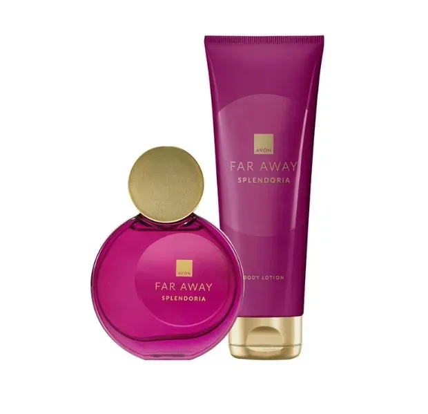 AVON ZESTAW FAR AWAY SPLENDORIA 2 KOSMETYKI WODA 50 ML + BALSAM 125 ML